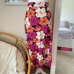 Princess Highway Hibiscus Floral Midi Skirt Size US 4 or AUS 8